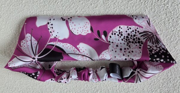 Bandeau simple en satin rose floral