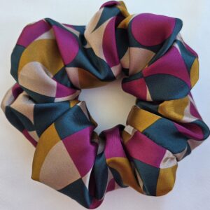 Chouchou en satin multicolore 70's