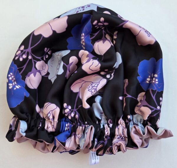 Bonnet de nuit en satin motif floral – Image 3