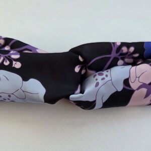 Bandeau twist en satin imprimé floral