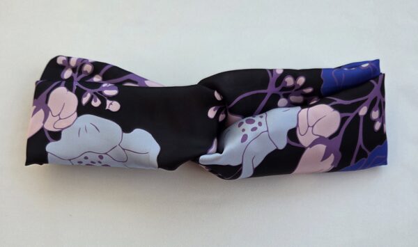 Bandeau twist en satin imprimé floral