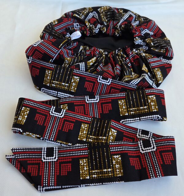 Bonnet turban en satin/wax