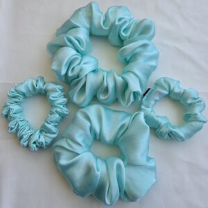 Chouchou en satin Bleu Aqua